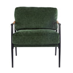 Poltrona moderna imbottita, tessuto verde smeraldo, struttura in legno massello, poltrona da salotto