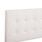 Letto singolo imbottito con bottoni in similpelle - 77 - Bianco