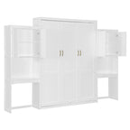 Letto a scomparsa Queen all-in-one con scrivania, vanità e armadio