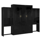 Letto a scomparsa Queen all-in-one con scrivania, vanità e armadio