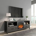 Mobile TV con caminetto da 70", Centro di intrattenimento, Inserto per caminetto elettrico da 18", Fiamma a LED, Telecomando