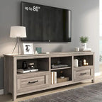 Mobile TV con caminetto da 70", Centro di intrattenimento, Inserto per caminetto elettrico da 18", Fiamma a LED, Telecomando