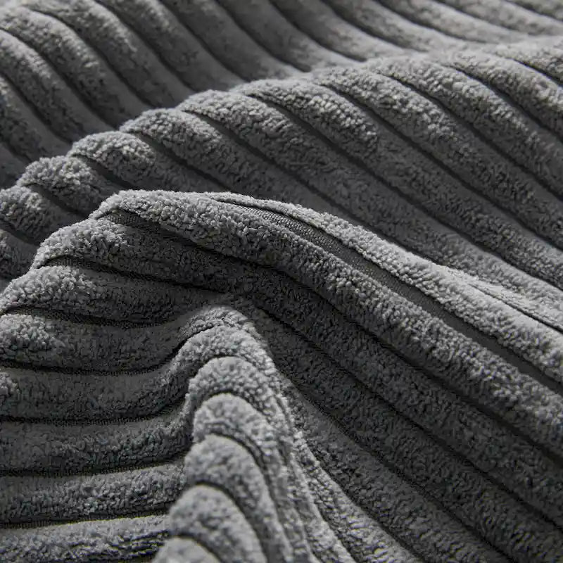 Divano sezionale modulare a U in velluto a coste 140 con pouf portaoggetti e console, caricatore USB, portabicchieri e sedute larghe 30
