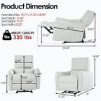 Poltrona Reclinabile Elettrica Wall Hugger, Poltrona per Home Theater Piccola con Supporto Lombare, Poltrona Reclinabile Singola per Soggiorno