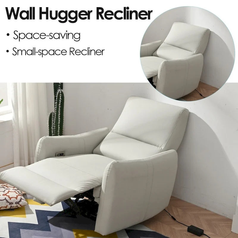 Poltrona Reclinabile Elettrica Wall Hugger, Poltrona per Home Theater Piccola con Supporto Lombare, Poltrona Reclinabile Singola per Soggiorno