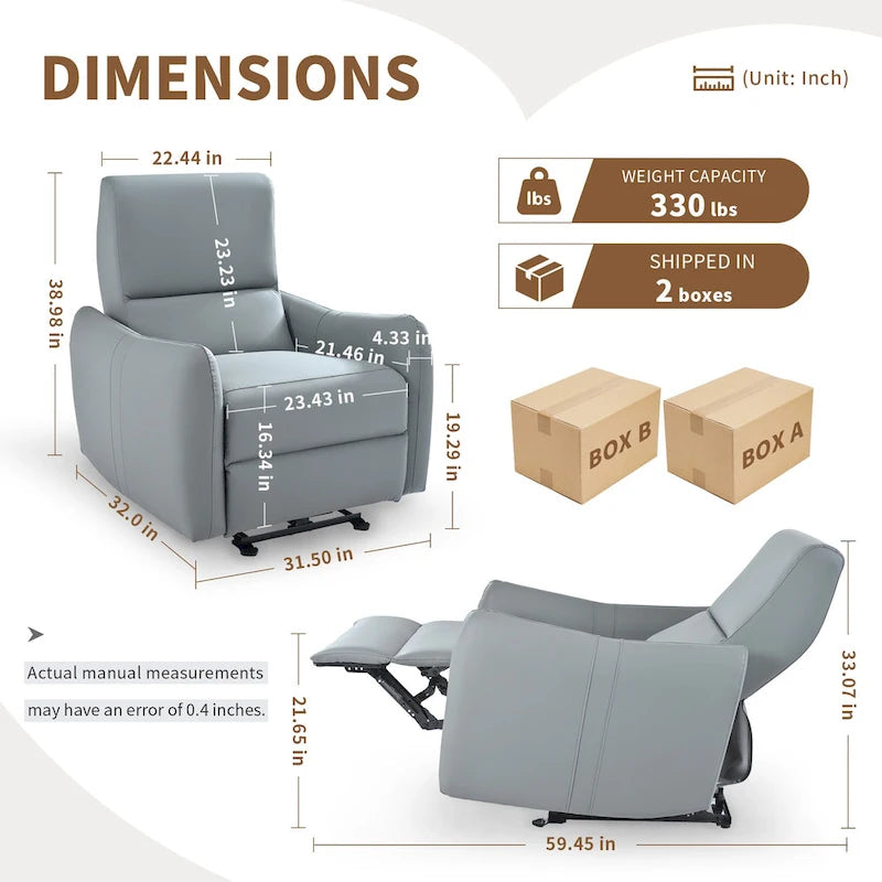 Poltrona Reclinabile Elettrica Wall Hugger, Poltrona per Home Theater Piccola con Supporto Lombare, Poltrona Reclinabile Singola per Soggiorno