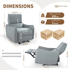 Poltrona Reclinabile Elettrica Wall Hugger, Poltrona per Home Theater Piccola con Supporto Lombare, Poltrona Reclinabile Singola per Soggiorno