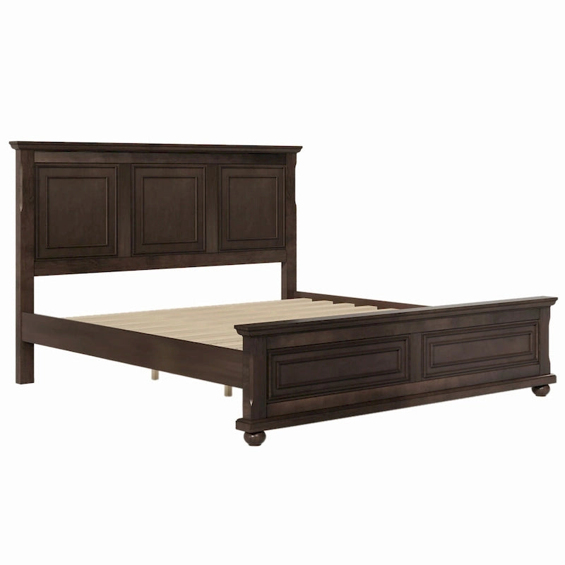 Letto a Piattaforma King Size in Legno Stile Vintage - Elegante e Robusto