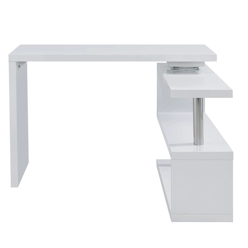 Scrivania da ufficio girevole con scaffali, design salvaspazio a 360°, scrivania moderna per lo studio