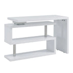Scrivania da ufficio girevole con scaffali, design salvaspazio a 360°, scrivania moderna per lo studio