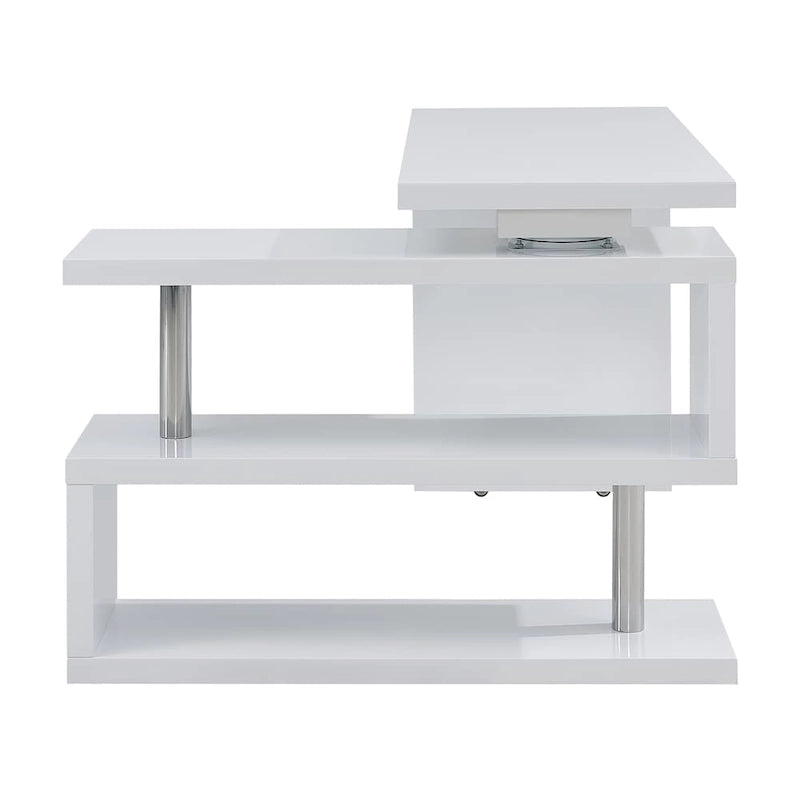 Scrivania da ufficio girevole con scaffali, design salvaspazio a 360°, scrivania moderna per lo studio
