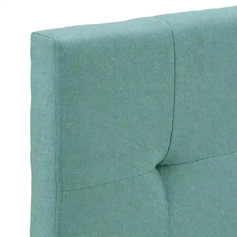 Letto a piattaforma Queen size, testiera imbottita in lino trapuntato, piedini neri, non è necessaria la rete a molle, 83,3"L x 62,2"W