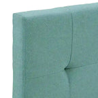 Letto a piattaforma Queen size, testiera imbottita in lino trapuntato, piedini neri, non è necessaria la rete a molle, 83,3"L x 62,2"W