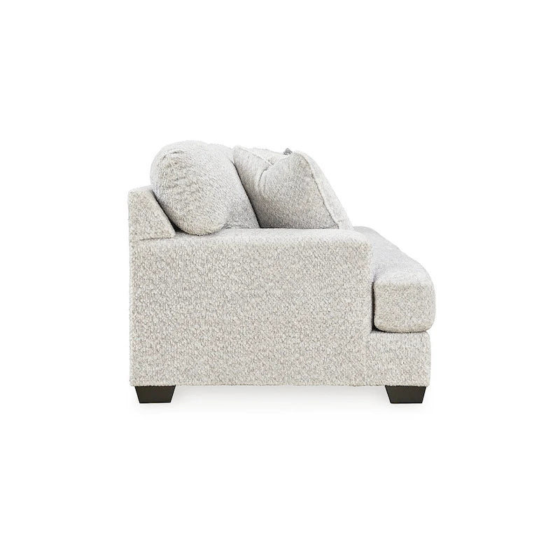 Divano rivestito in bianco, 241 cm L x 114 cm P x 99 cm H, cuscini imbottiti, divano da soggiorno contemporaneo