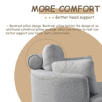 Poltrona girevole imbottita a botte Moon da 39W con pouf contenitore per soggiorno - 51 x 39 x 30,5