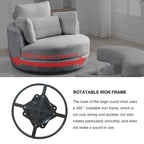 Poltrona girevole imbottita a botte Moon da 39W con pouf contenitore per soggiorno - 51 x 39 x 30,5