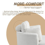 Poltrona girevole imbottita a botte Moon da 39W con pouf contenitore per soggiorno - 51 x 39 x 30,5
