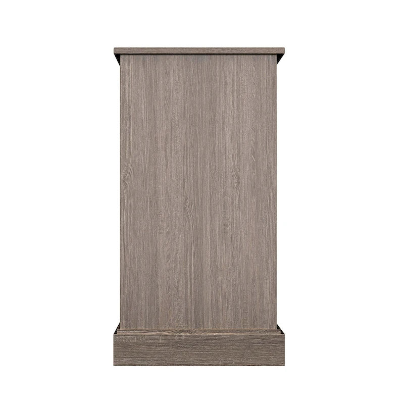 Mobile porta TV da 60" stile rustico per TV fino a 65", ante scorrevoli a fienile, ripiani aperti, contenitori in tessuto, gestione cavi