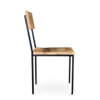 Set di 2 sedie da pranzo in legno di mango riciclato e metallo fatte a mano, 91 cm A x 46 cm L, stile rustico Boho