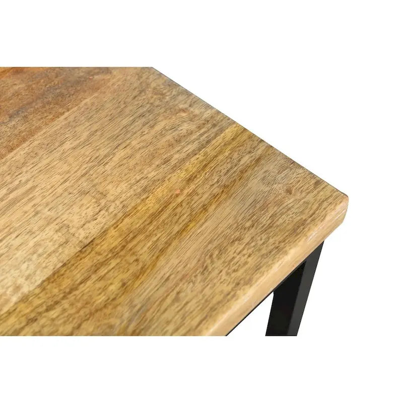 Set di 2 sedie da pranzo in legno di mango riciclato e metallo fatte a mano, 91 cm A x 46 cm L, stile rustico Boho