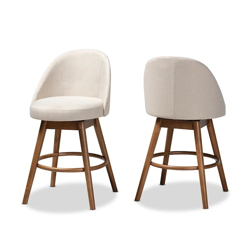 Set di 2 sgabelli da bancone girevoli in stile Mid-Century Modern