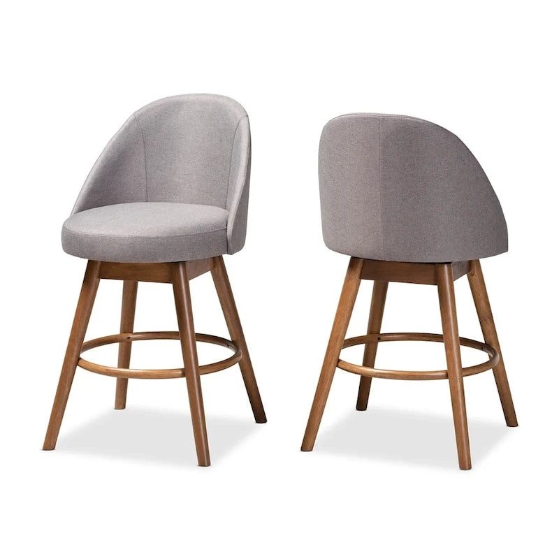 Set di 2 sgabelli da bancone girevoli in stile Mid-Century Modern