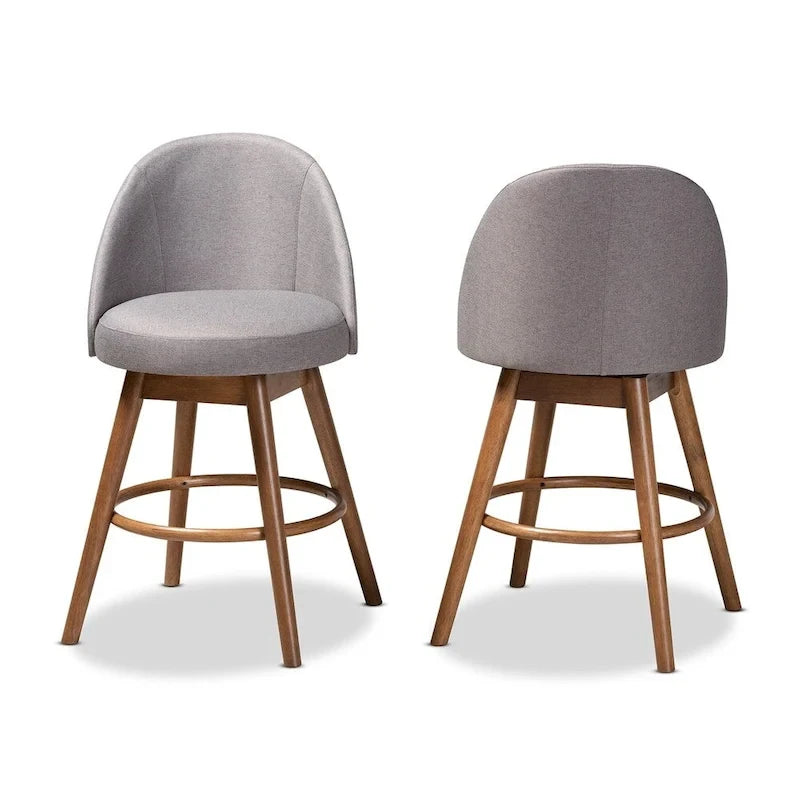 Set di 2 sgabelli da bancone girevoli in stile Mid-Century Modern