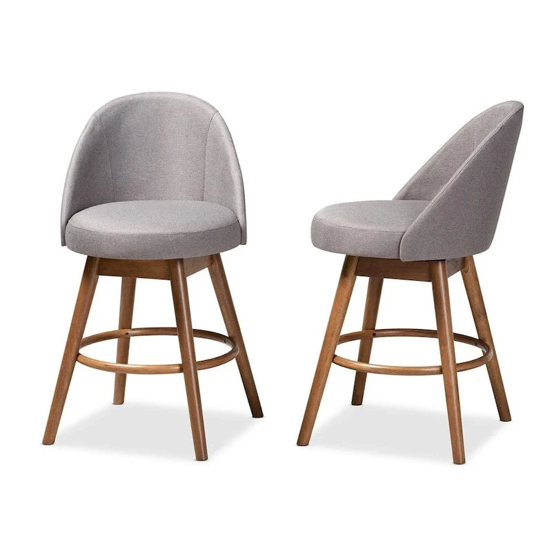 Set di 2 sgabelli da bancone girevoli in stile Mid-Century Modern