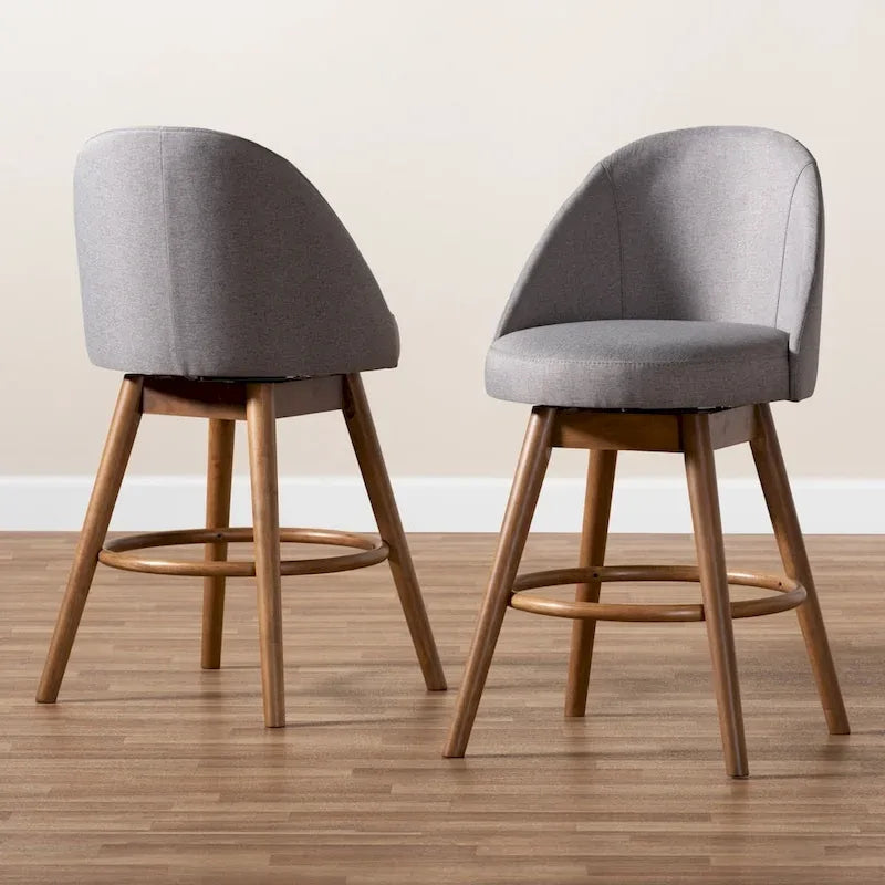 Set di 2 sgabelli da bancone girevoli in stile Mid-Century Modern