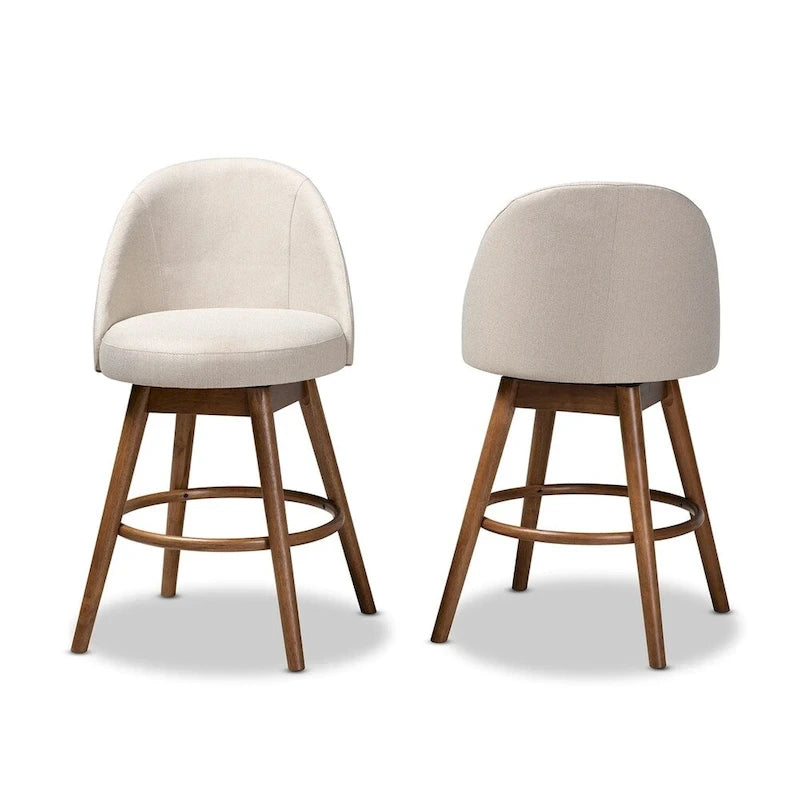 Set di 2 sgabelli da bancone girevoli in stile Mid-Century Modern