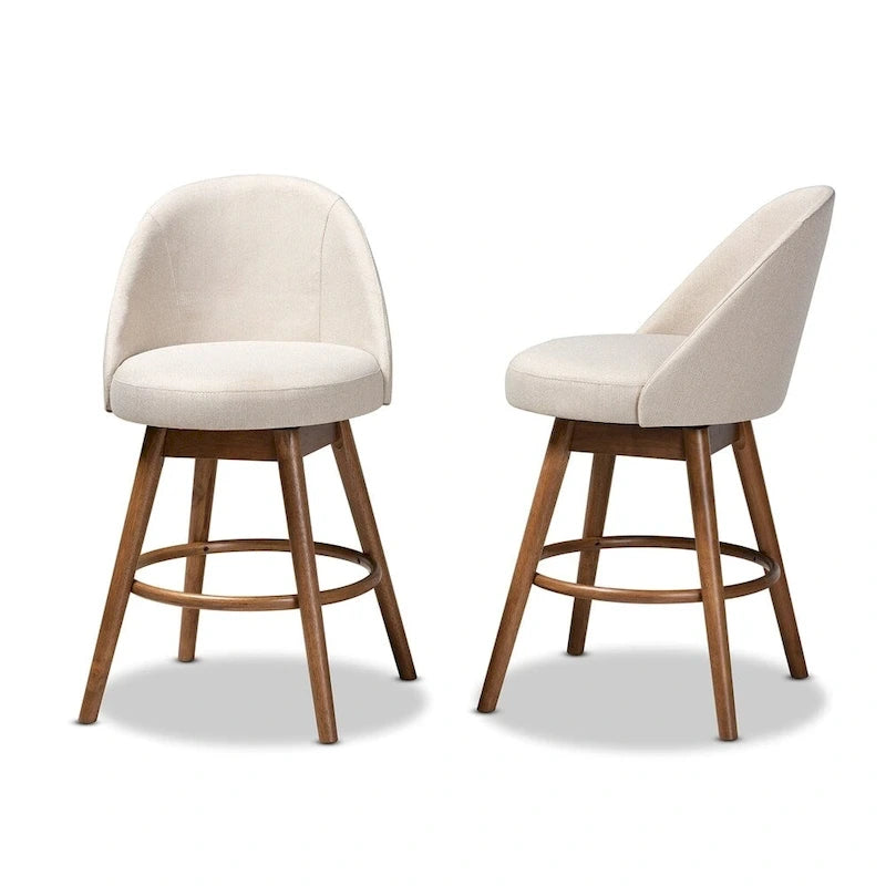 Set di 2 sgabelli da bancone girevoli in stile Mid-Century Modern