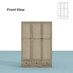 Armadio in Legno "Fascino Naturale" - Design Traspirante in Rattan, Ampio Spazio Contenitivo
