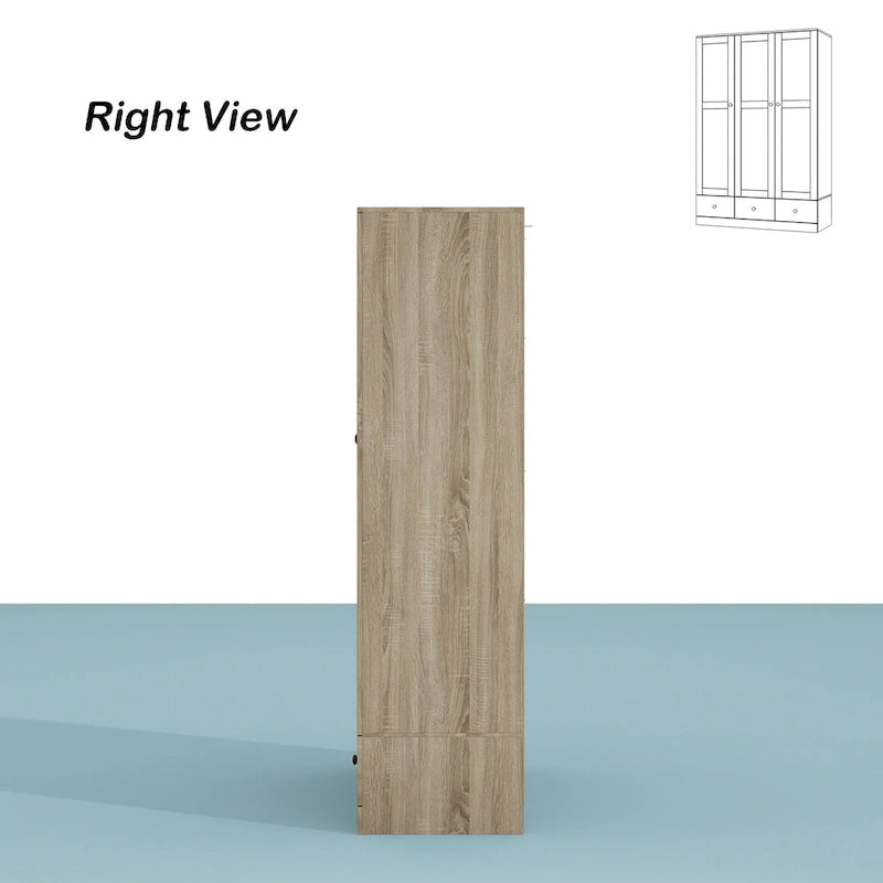 Armadio in Legno "Fascino Naturale" - Design Traspirante in Rattan, Ampio Spazio Contenitivo
