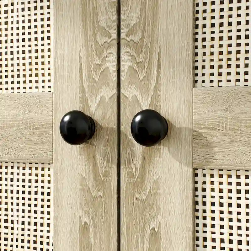 Armadio in Legno "Fascino Naturale" - Design Traspirante in Rattan, Ampio Spazio Contenitivo