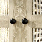 Armadio in Legno "Fascino Naturale" - Design Traspirante in Rattan, Ampio Spazio Contenitivo