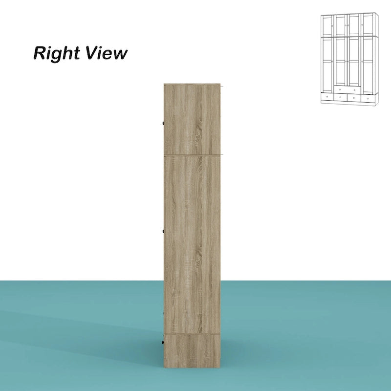 Armadio in Legno "Fascino Naturale" - Design Traspirante in Rattan, Ampio Spazio Contenitivo