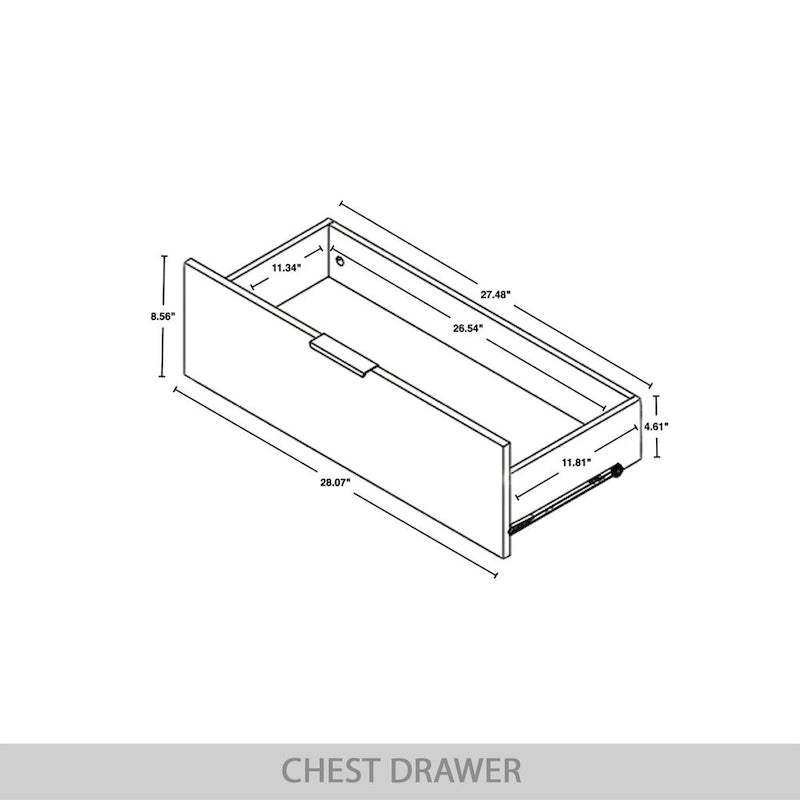 Cassettiera moderna a 4 cassetti in legno, gambe e maniglie in metallo dorato, legno massello + ingegnerizzato, 4 colori, 37,3 cm L x 107,3 cm H