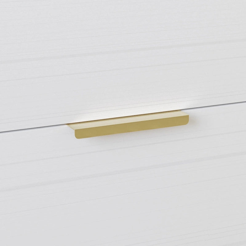 Cassettiera moderna a 4 cassetti in legno, gambe e maniglie in metallo dorato, legno massello + ingegnerizzato, 4 colori, 37,3 cm L x 107,3 cm H