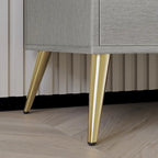 Cassettiera moderna a 4 cassetti in legno, gambe e maniglie in metallo dorato, legno massello + ingegnerizzato, 4 colori, 37,3 cm L x 107,3 cm H