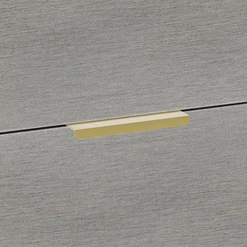 Cassettiera moderna a 4 cassetti in legno, gambe e maniglie in metallo dorato, legno massello + ingegnerizzato, 4 colori, 37,3 cm L x 107,3 cm H