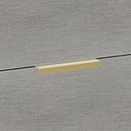 Cassettiera moderna a 4 cassetti in legno, gambe e maniglie in metallo dorato, legno massello + ingegnerizzato, 4 colori, 37,3 cm L x 107,3 cm H