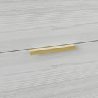 Cassettiera moderna a 4 cassetti in legno, gambe e maniglie in metallo dorato, legno massello + ingegnerizzato, 4 colori, 37,3 cm L x 107,3 cm H