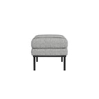 Panca Moderna Imbottita, Tessuto Bouclé Crema, Gambe in Metallo Nero Verniciato a Polvere, Cinturino in Ecopelle, 117 cm L x 46 cm A