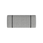 Panca Moderna Imbottita, Tessuto Bouclé Crema, Gambe in Metallo Nero Verniciato a Polvere, Cinturino in Ecopelle, 117 cm L x 46 cm A