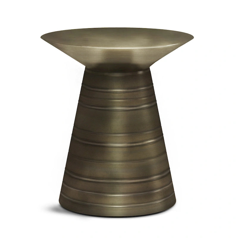 Tavolino laterale con dettagli in metallo industriale, 45,7 cm di larghezza, completamente assemblato, tavolino da salotto o camera da letto