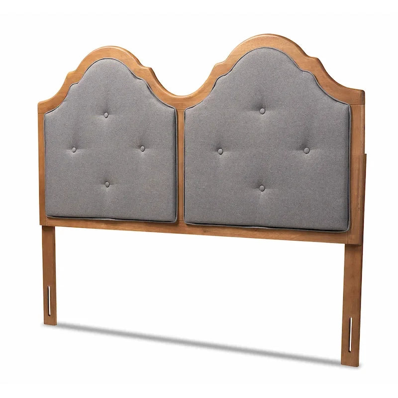 Testiera ad arco Falk Vintage Classic in tessuto e legno, colore grigio