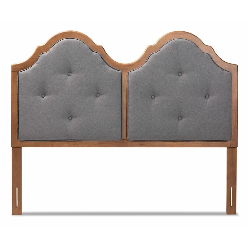 Testiera ad arco Falk Vintage Classic in tessuto e legno, colore grigio