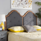 Testiera ad arco Falk Vintage Classic in tessuto e legno, colore grigio
