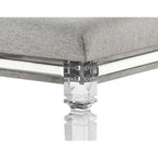Camera da letto con pannelli imbottiti Evonne 6 pezzi, colore grigio, con luci a LED