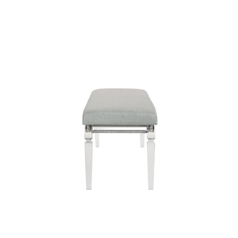 Camera da letto con pannelli imbottiti Evonne 6 pezzi, colore grigio, con luci a LED